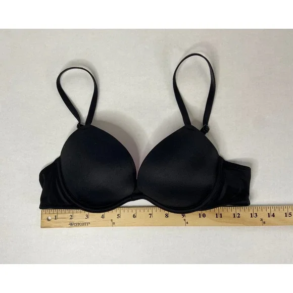 Victoria's Secret PINK Wear Everywhere Super Push Up Bra Black 34A Underwire - Picture 5 of 16